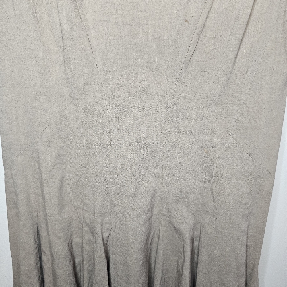 NWT Theory Kaien W Beige Linen Blend Fit & Flare Mini Dress Size 6 - Picture 5 of 14